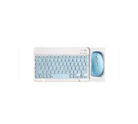 Combo de teclado y ratón Bluetooth: teclado Bluetooth de 10 pulgadas y ratón de modo dual (recargable) con estuche: azul cielo