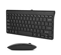 Combo de teclado y ratón con cable, Teclado con cable y reposabrazos ergonómico para juegos y trabajo, Juego combinado de teclado y cable con cable USB de tamaño completo con teclado numérico(atrás)