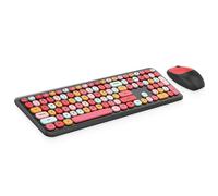 Combo de teclado y ratón inalámbricos Mofii666, teclado de 2,4 G de colores, conjunto de teclado y ratón de 110 teclas con teclas redondas estilo