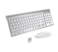 Combo de Teclado y Ratón Inalámbricos Plata