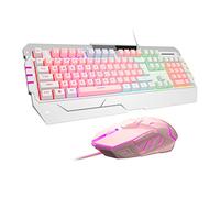 Combo de teclado y ratón USB RGB, GT817 con 104 teclas de arco iris retroiluminado y juego de ratón, teclado de computadora con cable USB para Windows PC Gamers (retroiluminación RGB)