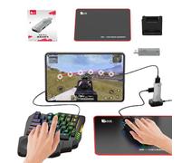 Combo de Teclado y Ratones para Juegos, Teclado Iluminado y Ratones de Media Mano, Juego de convertidor ergonómico de Media Mano para Escribir programación de Deportes electrónicos
