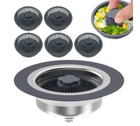 Combo, escurridor y tapón, acero inoxidable, cesta para fregadero de cocina, cesta de jabón Vanish para protección contra void, suministros de cocina para el hogar y restaurantes, 1 juego, fácil de