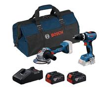 Set a batería Professional Taladro BOSCH GSB 18V-65 + Amoladora BOSCH GWS 18V-8 + 2 x 4.0 Ah + bolsa