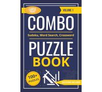 Combo Puzzle Book - Sudoku, Word Search, Crossword - Volume 1: 3-in-1 Variety Puzzle Book - Brain games for stress relief, cognitive improvement and ... - Sudoku, Word Search & Crossword Puzzles