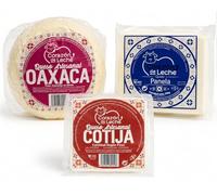 Combo Quesos frescos mexicanos Oaxaca, Panela y Cotija