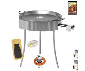 COMBOI Paellero gas butano 50 CM, Paellera de 60 CM, Kit Quemador, Regulador de gas, Manguera, Patas Tripode, Paravientos, nivel, delantal, Libro de Recetas digital (KIT Paellero 50 CM + PARAVIENTOS)