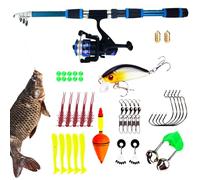Comboing Pole Combo - Juego de carretes telescópicos para agua salada y agua dulce, par de carretes + uso de en el lago del río mar