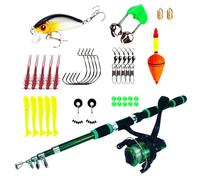 Comboing Pole Combo - Juego de carretes telescópicos para agua salada y agua dulce, par de carretes + uso de en el lago del río mar