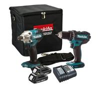 Combopack 2 herramientas 18V Li-Ion (2x1,5 Ah) taladro DDF482 destornillador de impacto DTD156 - MAKITA DLX2339SY