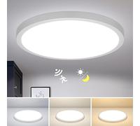 Combuh 28W Plafon LED con Sensor de Movimiento, 220V Luz con Detector de Crepuscular Interior, 30cm Lampara Techo Automatica con 3 Temperaturas de Color, para Pasillo, Escalera, Garaje y Recibidor