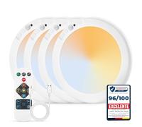 Combuh Luz sin Electricidad Lampara Garaje LED Techo Bateria sin Cable Plafon a Pilas, Autonomía 85 Días 6000mAh Plafón Recargable con Mando Interior para Baño Trastero Pasillos Redondo 2 Unidades