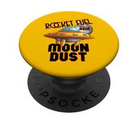 Combustible para Cohetes y Polvo Lunar, diseño Espacial Retro de ovnis PopSockets PopGrip Adhesivo