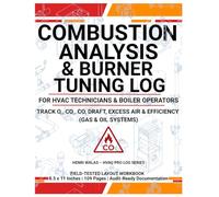 Combustion Analysis & Burner Tuning Log: Boiler and Furnace Safety Record Book for HVAC Technicians - Track O₂, CO₂, CO, Draft, Excess Air & Efficiency (Gas & Oil Systems)