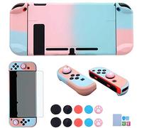 COMCOOL - Funda acoplable para Switch - Funda protectora 3 en 1 para Switch y controlador Joy-Con con protector de pantalla y empuñaduras para el pulgar