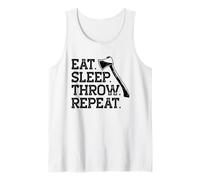Come. Dormir. Lanzar. Repetir. Meme de Lanzamiento de Hacha Camiseta sin Mangas