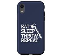 Come. Dormir. Lanzar. Repetir. Meme de Lanzamiento de Hacha Carcasa para iPhone XR
