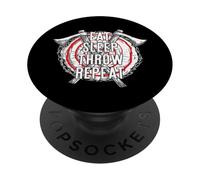 Come. Dormir. Lanzar. Repetir. Meme de Lanzamiento de Hacha PopSockets PopGrip Adhesivo