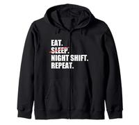 Come. Dormir. Turno DE Noche. Repetir. Rojo Editar Médicos Meme Sudadera con Capucha