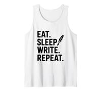 Come, Duerme, escribe, Repite una Cita Motivacional Camiseta sin Mangas