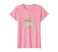 Come, Duerme, Juega, Repite - Lema Gamer Pixel Art Retro Camiseta, Mujer, Rosado, XS