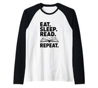 Come, Duerme, Lee, Repite la Cita sobre la Vida de un Amante de un Libro Camiseta Manga Raglan