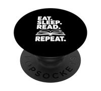 Come, Duerme, Lee, Repite la Cita sobre la Vida de un Amante de un Libro PopSockets PopGrip Adhesivo
