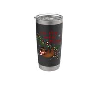 Come, duerme y sé feliz perezoso navideño Vaso térmico de acero inoxidable de doble pared