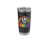 Come el arco iris Comer saludable Vegano Vegetariano Vaso térmico de acero inoxidable de doble pared