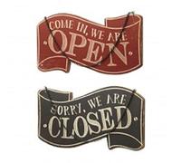 Come In, We Are Open / Sorry, We Are Closed Wooden Sign by Heaven Sends