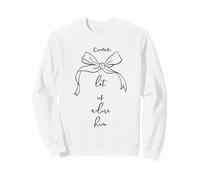 Come Let Us Adore Him Christian Bow Minimalista Navidad Sudadera