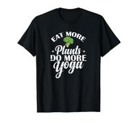 Come más Las Plantas Hacen más Yoga Camiseta gráfica económica, Hombre, Negro, S