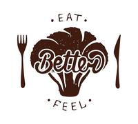 Come mejor y siéntete mejor con brócoli, letras manuscritas, caligrafía moderna con pincel. Pegatinas de pared 42x44.4cm Incluye kit de película de transferencia Café