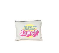 Come on Barbie - Bolsa de maquillaje para mujer, diseño de dibujos animados, bolsa de lona para lápices, bolsa de aseo reutilizable para regalo, 1, 22cmX18cm