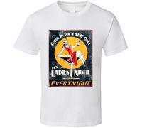 Come On in for A Stiff One Its Ladies Night Vintage Funny Graphic T Tshirts Camisetas y Tops White(Medium)