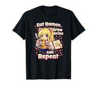 Come Ramen Dibuja Anime Y Repite | Linda Chica Manga Kawaii Camiseta
