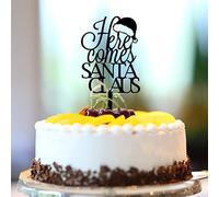 Come Santa Claus Cupcake Toppers 2022 Festival de Invierno Muñeco de Nieve Feliz Cumpleaños Púas de Pastel para Despedida de Novia Boda Palillos de Alimentos Decoración de Pastel Personalizada
