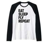 Come Sleep Fly Repeat Camiseta Manga Raglan