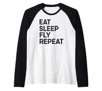 Come Sleep Fly Repeat Camiseta Manga Raglan