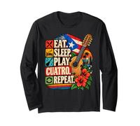 Come Sleep Play Cuatro Repite Música Puertorriqueña Manga Larga