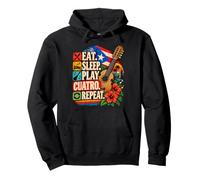 Come Sleep Play Cuatro Repite Música Puertorriqueña Sudadera con Capucha