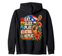 Come Sleep Play Cuatro Repite Música Puertorriqueña Sudadera con Capucha