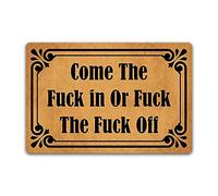 Come The In Or The Off - Tapete de goma antideslizante para entrada, interior y exterior, baño, cocina, hogar, 23.6 x 15.7 pulgadas