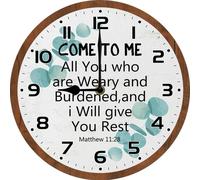 Come to me All You who are Weary and Burdened, and i Will Give You Rest - Reloj de pared de 10 pulgadas, silencioso, sin tictac, para decoración de cocina del hogar, funciona con pilas para relojes de