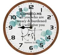 Come To Me All You Who Are Weary And Burdened, I Will Give Rest - Reloj de pared silencioso de 10 pulgadas, decoración de cocina para el hogar, funciona con pilas, para relojes de pared de oficina
