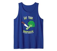 Come Tus Verduras Camiseta sin Mangas, Hombre, Azul Real, M