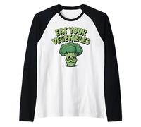 Come Tus Verduras Vegano Vegetariano Divertido Brócoli Dieta Camiseta Manga Raglan