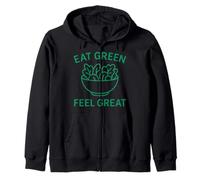 Come Verde, siéntete Genial - Camiseta a Base de Plantas para una Vida Saludable Sudadera con Capucha
