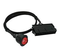COMeap 24 Pines ATX LED Rojo de Encendido Encendido Apagado Cambiar Puente Puente Adaptador Trenzado Cable de 21,5 Pulgadas (55 cm)