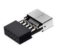 COMeap Adaptador de extensión USB 2.0 a USB 3.2 Gen 1 para placa base con tipo E Key-A hembra placa frontal hembra a cabezal de 9 pines adaptador de conversión interno